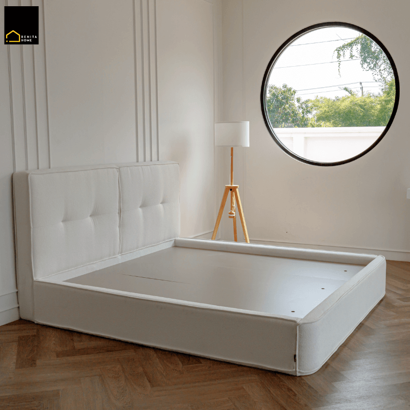 เตียงนอน 6 ฟุต RENITA HOME รุ่น Cleo สีครีม_2